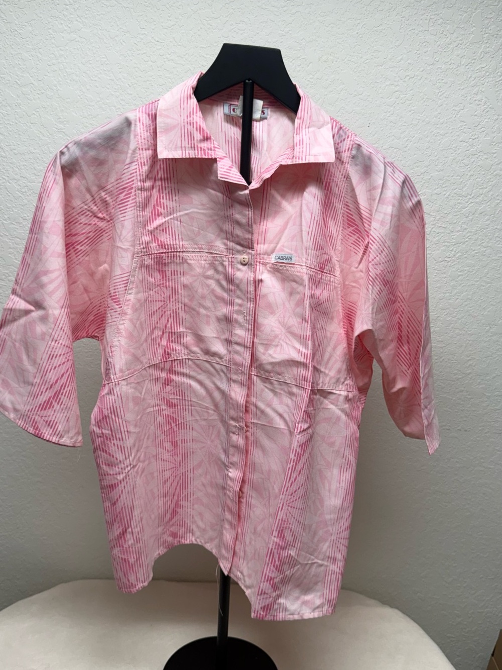 Light Pink Patterned Button-Down Shirt